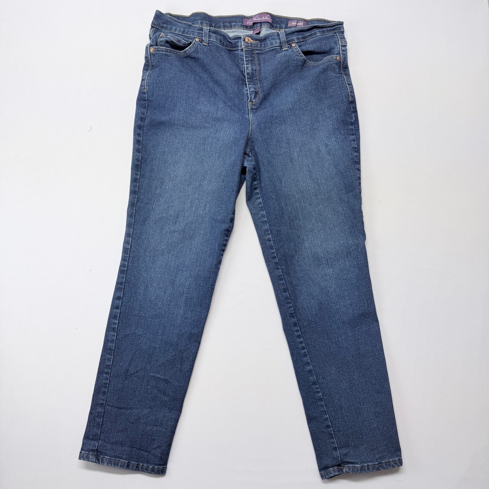 Gloria Vanderbilt Amanda High Rise Tapered Jeans Blue Medium Wash 18W Average